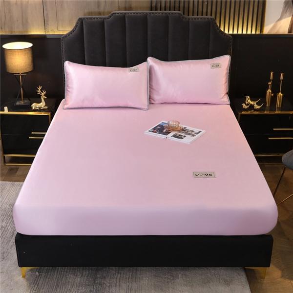 3 pezzi Set biancheria da letto in seta Set di biancheria da letto di lusso per bambini Twin Completo Queen King Size Lenzuola Set Lenzuola in raso Federe Biancheria da letto Lenzuola piatte con angoli