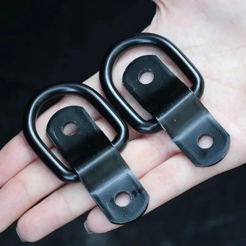 Heavy Duty D-Ring Pull Hook Stainless Steel Trailer Tie Down Anchor Black Secure Cargo Car Truck Enclosed Multi Purpose Mount