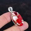 Kingman red mohave copper turquoise pendant gemstone jewelry statement pendant 925 sterling silver pendant handmade jewelry gifts for women
