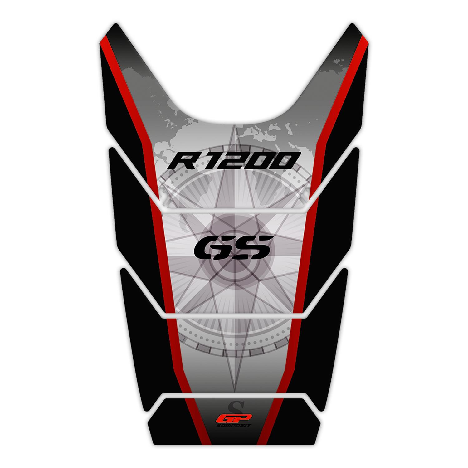 

GP Composite BMW R 1200 GS 2008-2012 Compatible Tank Pad Black-Red