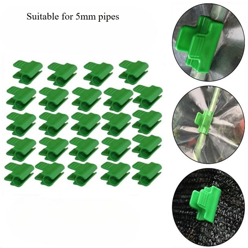 60pcs Green Plastic Greenhouse Film Clips - Heavy-Duty Windproof Garden Clips for Securing Mulch, Tarp & Plant Covers