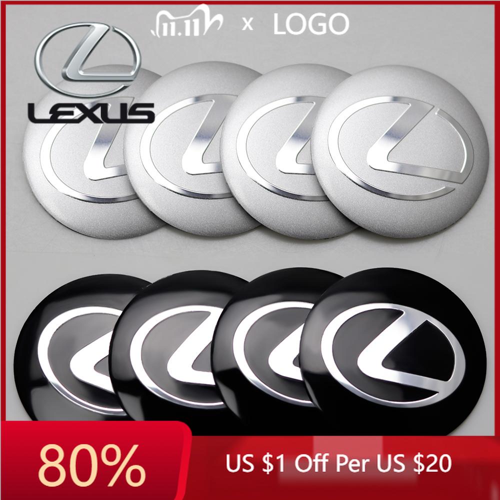 2026 Hot Interior Stickers 4pcs 56mm Car Wheel Center Hub Caps Cover Rim Stickers Badge For Lexus CT200H IS300H IS200 IS250 RX35