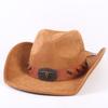 Popular European and American Classic Suede Western Cowboy Hat, Men's and Women's Fashion Big-brimmed Top Hat Shade