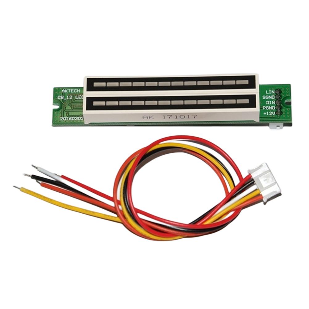 Mini Dual 12-bit LED Music Level Indicator Module Adjustable Light Speed VU Level Indicator Meter DIY AGC Stereo Amplifier Board