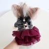 Winter Wine Red Tweed Pet Dress Small Dogs Cats Clothes