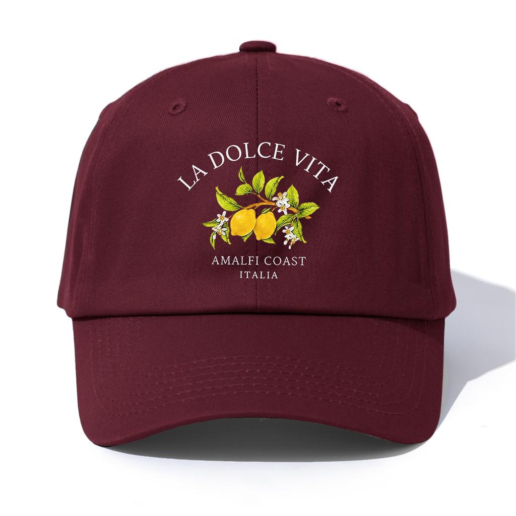 1 stuks LA DOLCE VITA Print Baseballpet voor Volwassenen Minimalistische Retro Stijl Casual Zacht Verstelbaar Dad Hat Perfect Als Cadeau