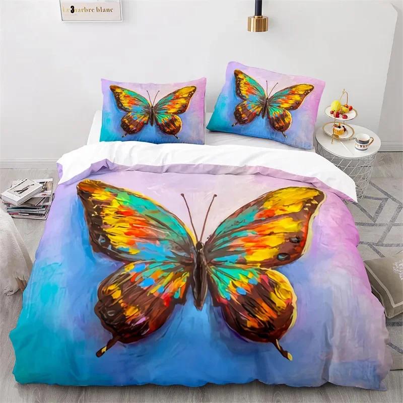 Oil Painting Duvet Cover Twin King Abstract Art Print Bedding Set Microfiber Landscape Tree Comforter Cover For Kids Teen Room