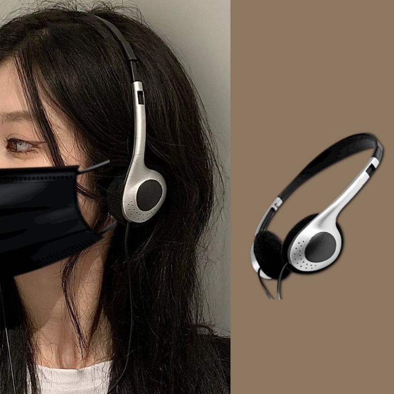 Personality Retro Headphones Millennium Y2K Style Headset Headset Over Ear Earbud Fashion Wired Headset