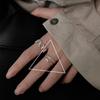 Korean Style S925 Silver Plated Geometric Open Finger Ring - Women's Vintage Hip Hop Jewelry for Index or Pinky Finger.