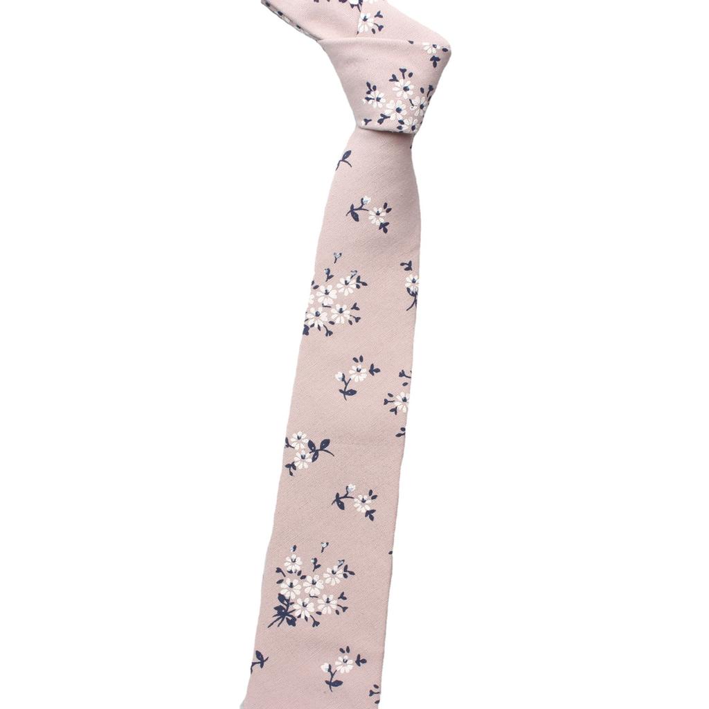 Men'S Cotton Printed Casual Tie, Floral Wedding Groom Dress Tie 7Cm Tie Men