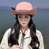 New Color Blocked Summer Mesh Fisherman Hat Women Quick Drying Fordable Sun Protection Hat Outdoor Riding Travel Ponytail Cap