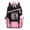 Katseye K-Pop Girl Group Print Backpack Color Block Large Capacity School Bag 60627