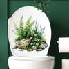 Fern Whisper Waterproof Toilet Stone Gap Sticker - Green Plants Removable Bathroom Decoration