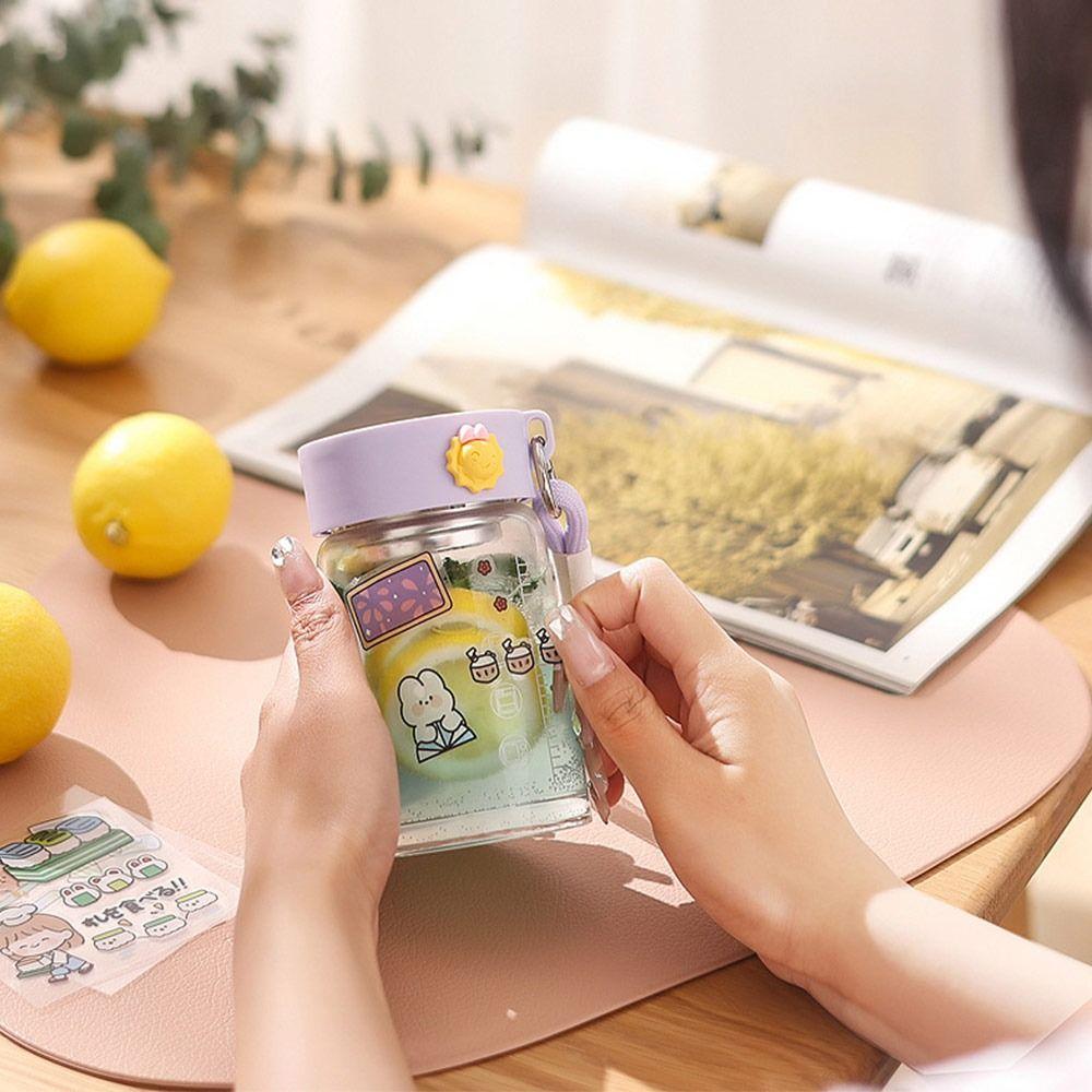 Neue 300ml Damen Glas Wasser Tasse Transparent Tragbar Tragbar Skala Frühstück Milch Tassen Große Kapazität Herren Teetasse