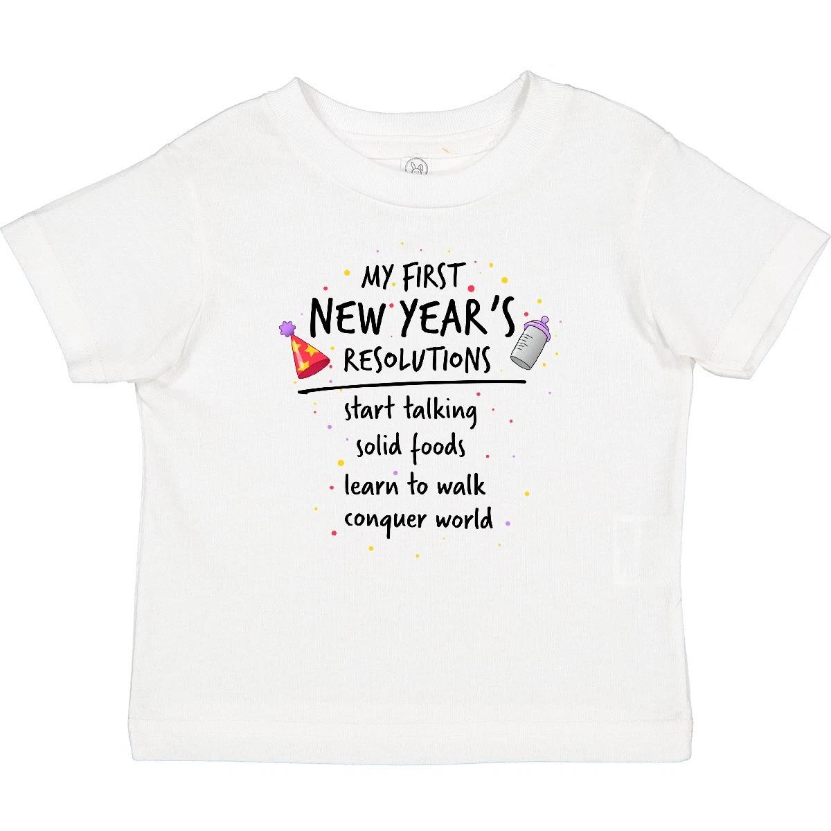 Inktastic My First New Year s Resolutions Baby T-Shirt Fireworks Celebrate Party 130