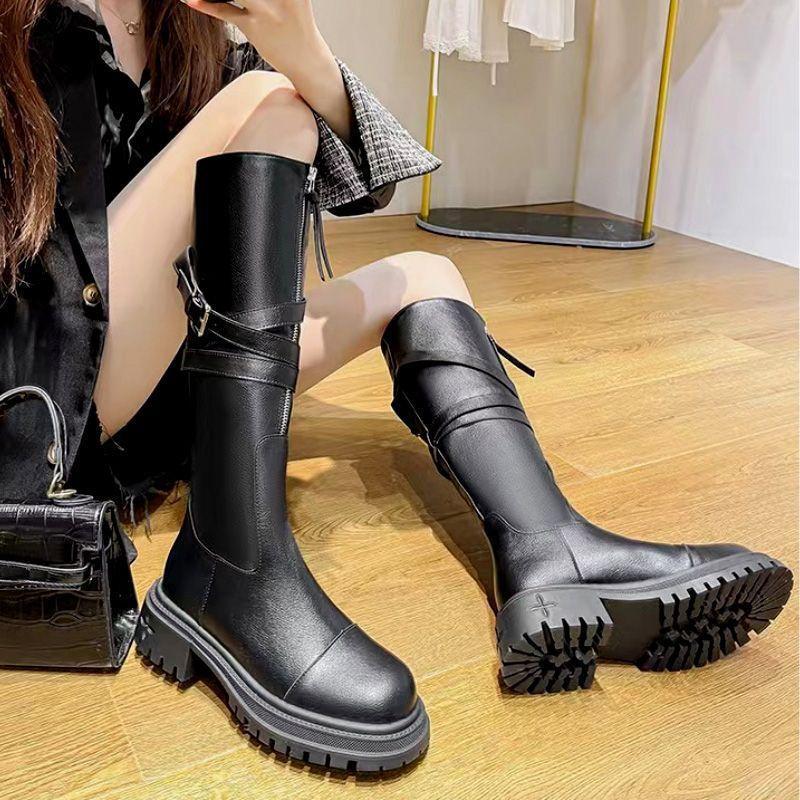 But knee-high boots children 2025 new spring and autumn fashion versatile and comfortable Martin boots platform boots women