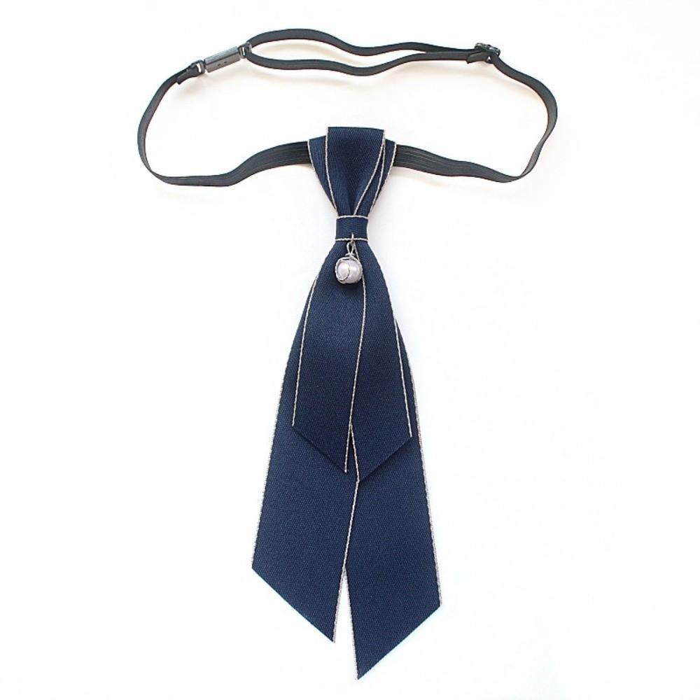 Fashion Vintage Fabric Bow Tie Pearl Adjustable Necktie Handmade Neck Decoration British Bowtie Collar