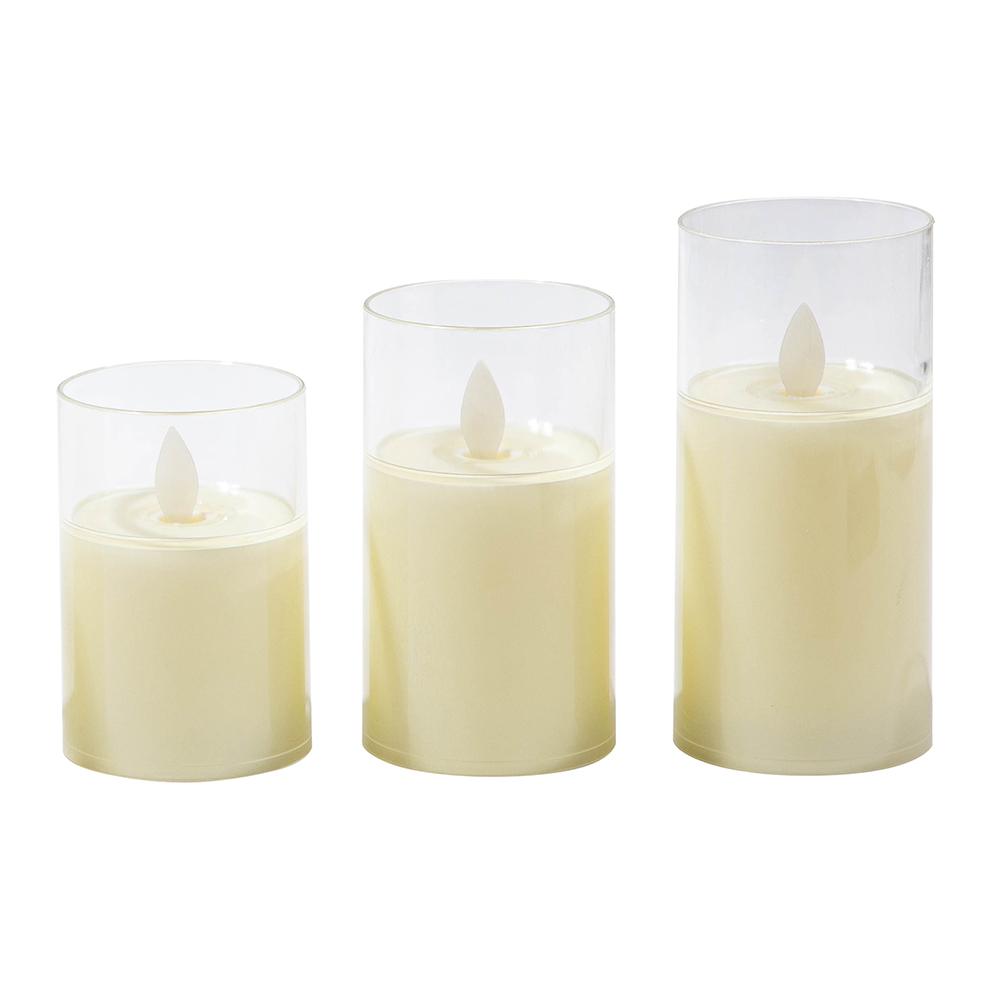 LED Flameless Pillar Votive Candles LED Tea Lights Electric Candle with Moving Wick Window Candle Lights Simulation Candles Lamp