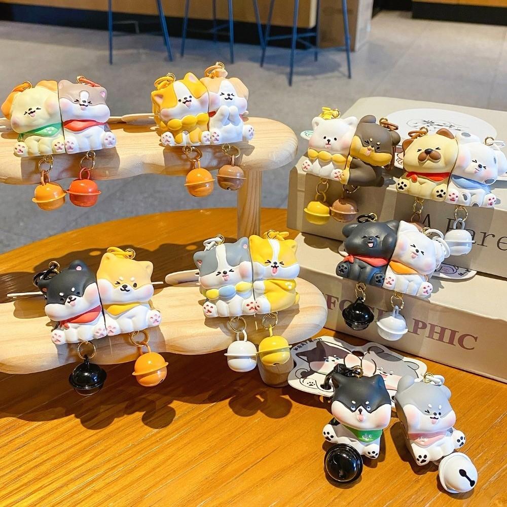 2Pcs/Set Resin Animal Keychain Hanging Keychain Sets Fashion Couple Pendant  Bag Charm