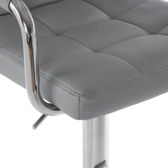 2pcs 60-80cm 6 Checks Round Cushion Armrest Bar Stool Gray