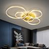 Modern LED Ceiling Chandelier Lighting for Living Bedroom Ring Pendant Lamp Postmodern Simple Lustre Foyer Chandeliers