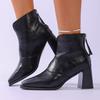 Women's Shoes - Fall/Winter Shoes - Retro Short Boots - High-heeled Boots - Women's Boots - Single Boots