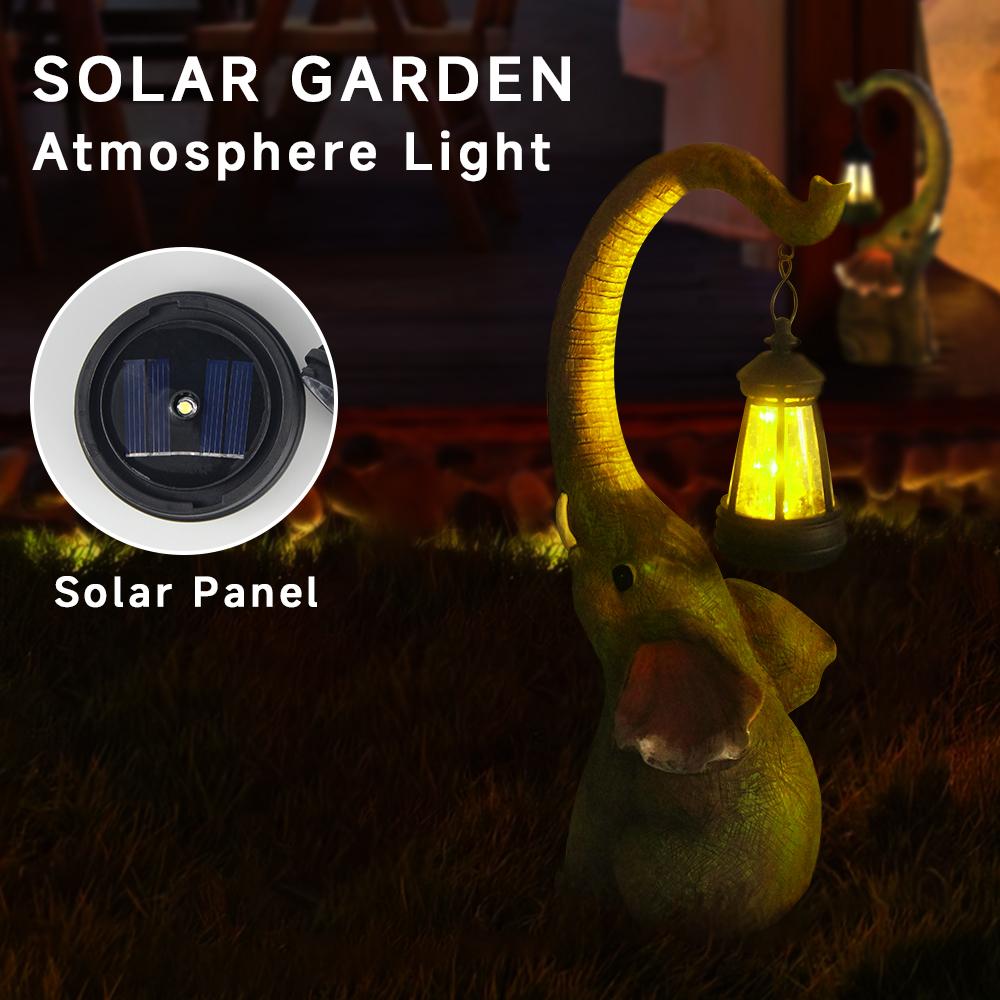 Animal Solar Garden Light Outdoor Yard Decoration Waterproof Statue Light Peacock Rabbit Elephant Turtle Banquet Party Decor
