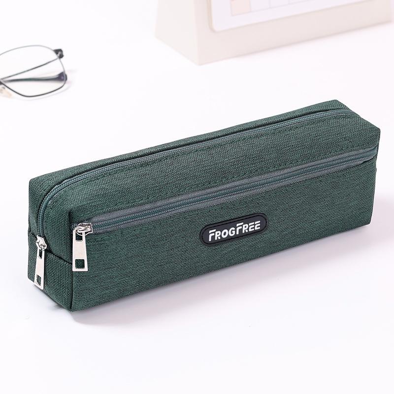 Canvas Pencil Bags Solid Color Stationery Pouch Modern Pen Storage Bag  for Student Kids