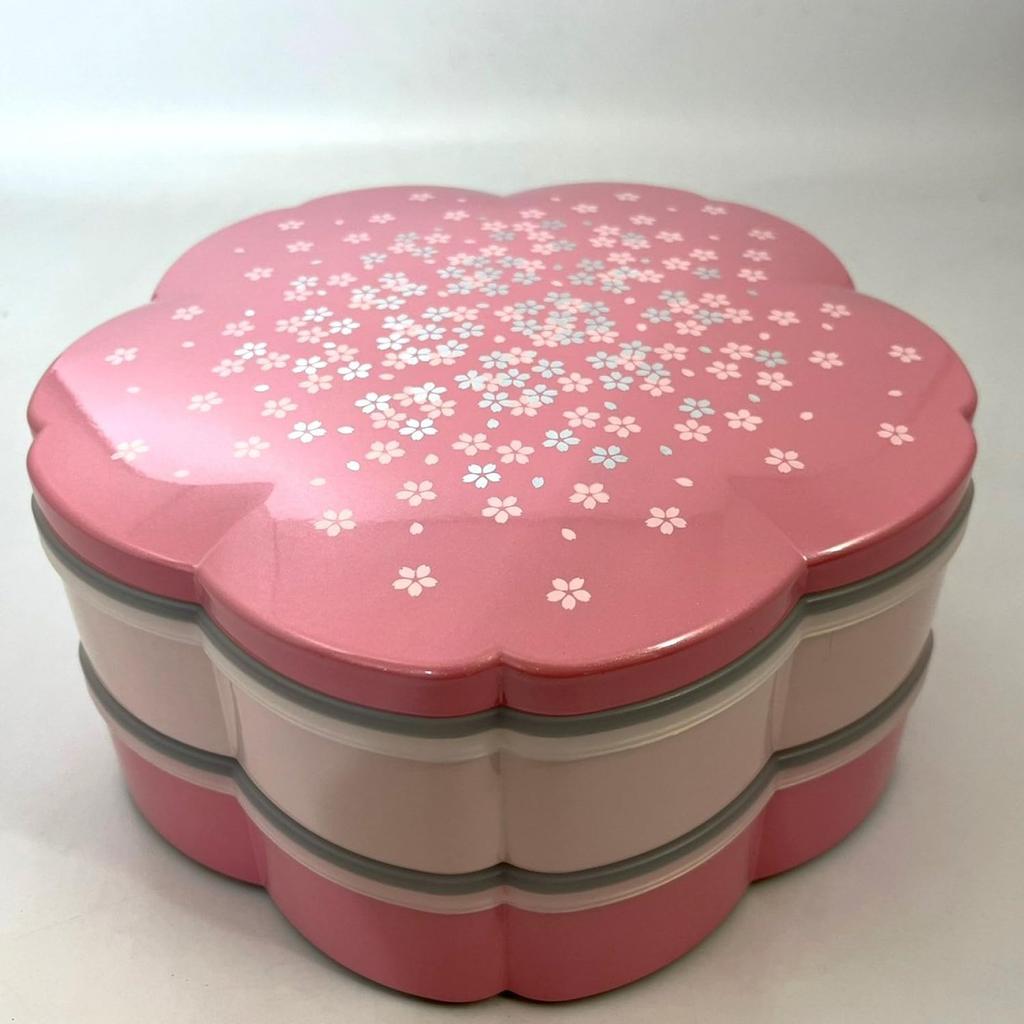 Yellow Studio Hatsuzakura Cherry Hors inner lid and 13710 7.5cm Blossom-Shaped d'oeuvres (with container), Pink,