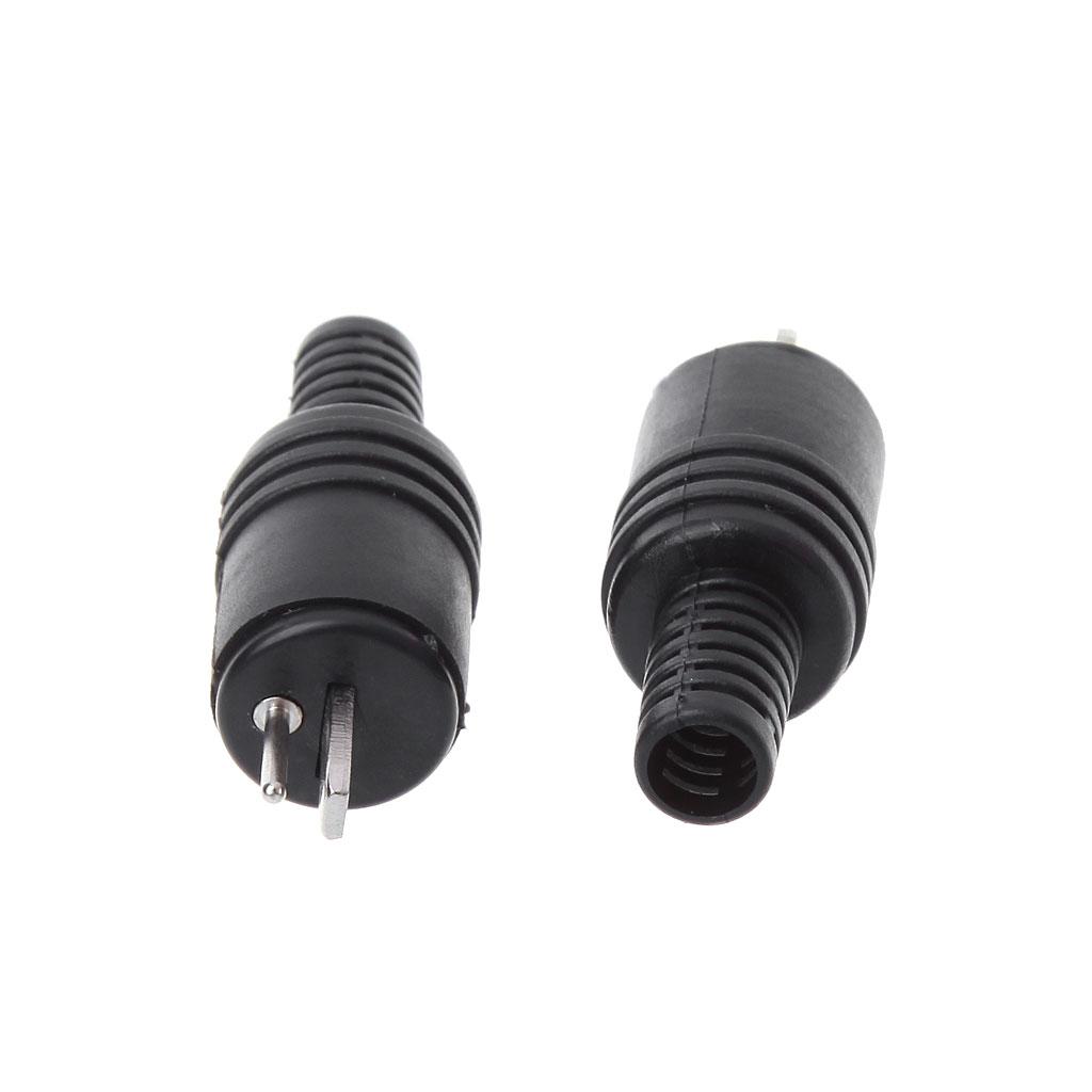 10Pcs 2Pin DIN Speaker Male Plug HiFi Connector Screw Terminals Connector Power Audio Lamp Signal Plug Adapters Black