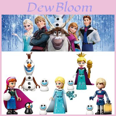 Disney Princess Frozen Minifigure Anna Elsa Olaf With Scepter Lamp High-quality Diy Blocks Kit For Kids