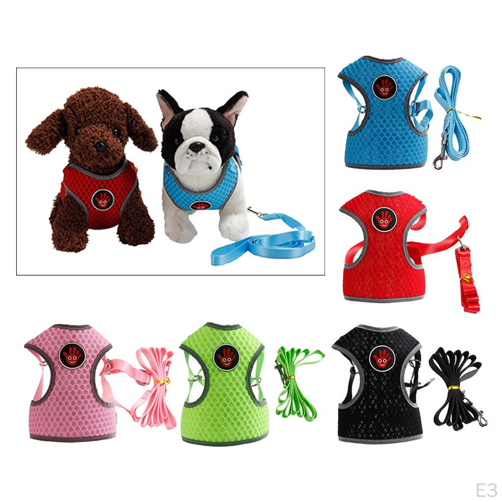 Breathable Dog Vest Harness Pet Outdoor Traction Rope For Cat Red S