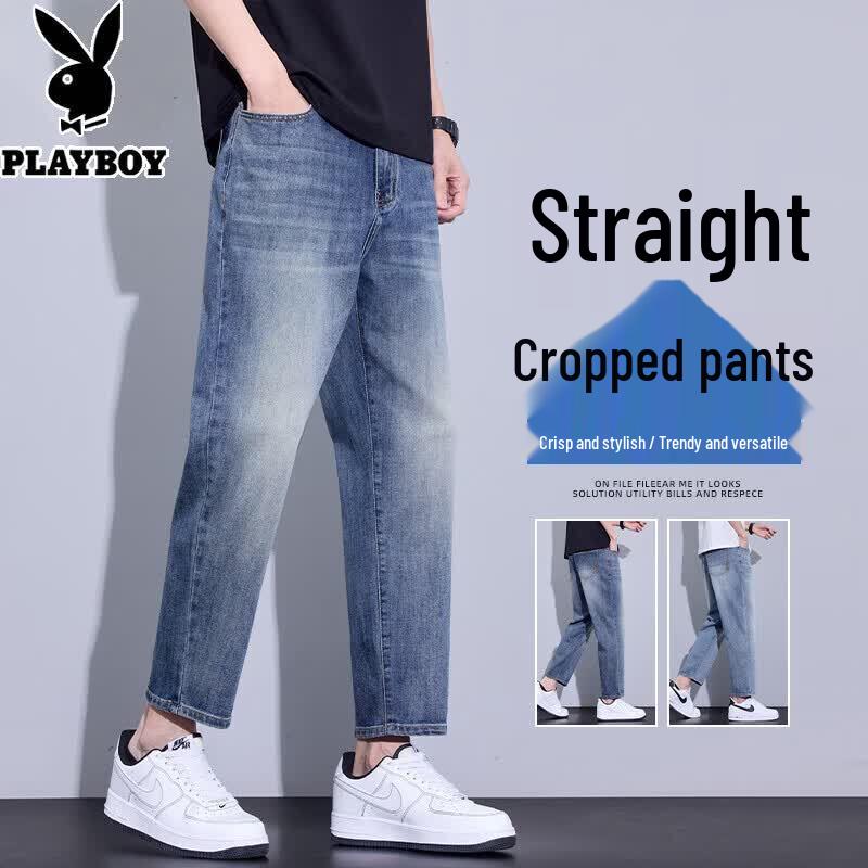 PLAYBOY Men s Loose Straight Cropped Jeans 36