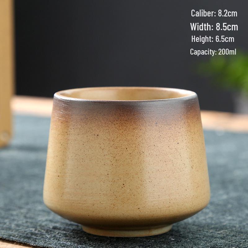 Retro Coarse Pottery Ceramic Coffee and Tea Cup for Home Use