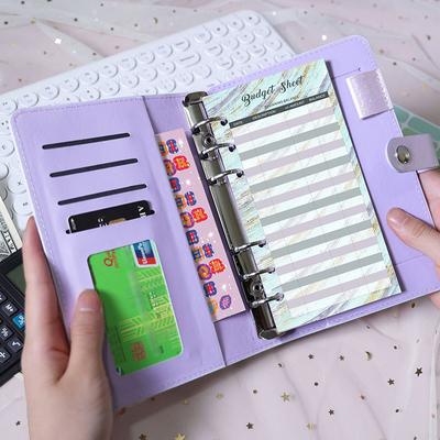 A6 Binder Soft Leather Binder Budget Planner Cash Envelope Binder With Budget