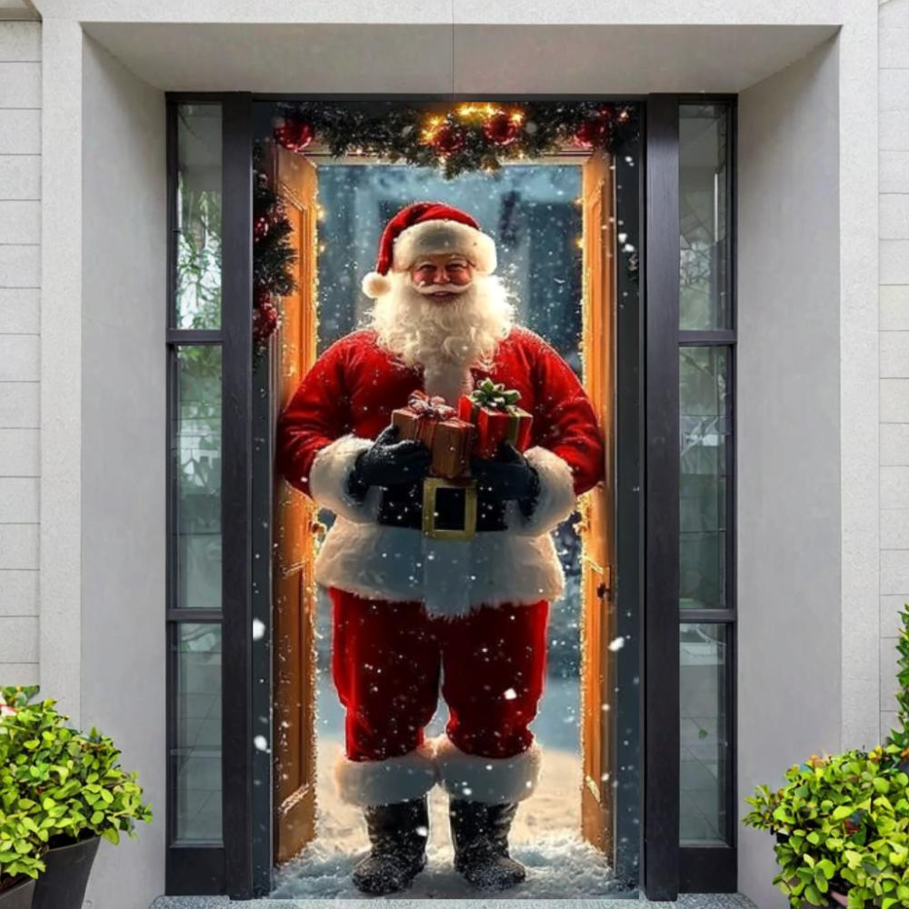 Živý Santa Claus Otvor Dvere Banner 2025 Vianočný Poťah na Dvere Podšívky na Vianočné Dvere Vianočná Vonkajšia Záhradná Dekorácia novinka