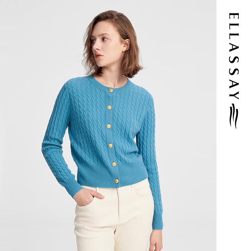 

ELLASSAY Women s Autumn Merino Wool Blend Knit Cardigan