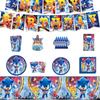 Sonic Themed Disposable Party Tableware: Plates, Cups, Napkins for Girls' Birthday
