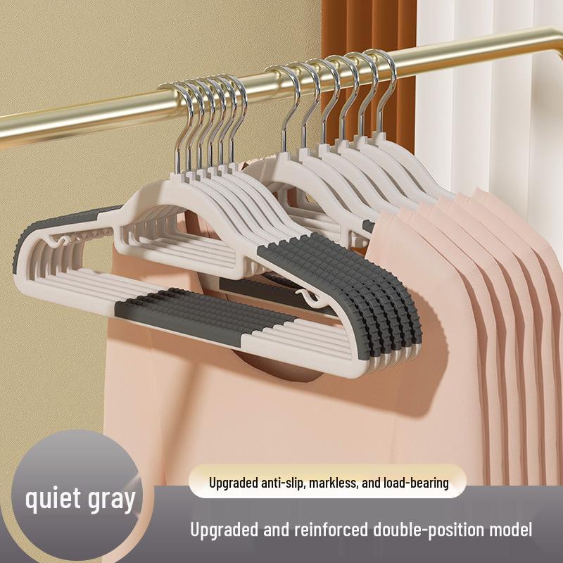 Non-Slip, No-Trace Adult Plastic Clothes Hanger - Double Rack for Drying and Storage