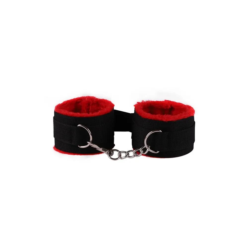 Adjustable Bdsm Sexy Prop Plush Handcuffs Foot Cuffs Bondage Slave Exotic Accessories Sex Toys for Couples Adults Sexy Games