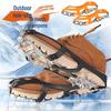 Stainless Steel 18-Tooth Ice Cleats: Non-Slip Shoe Covers for Snow, Mud, Climbing, and Mountaineering.
