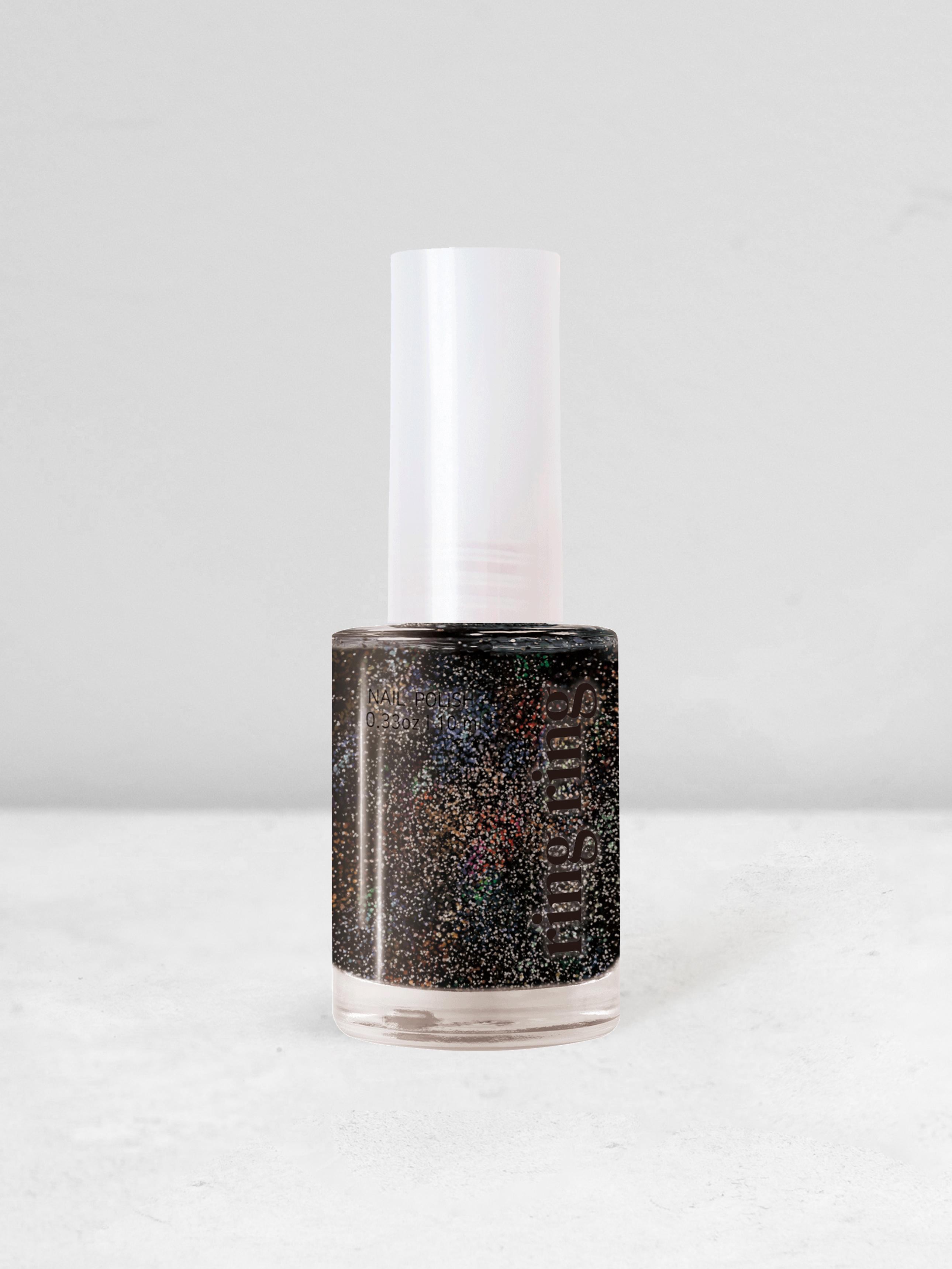 Ring-Ring Glitter Nail Polish 10ml - Space Black 1ea