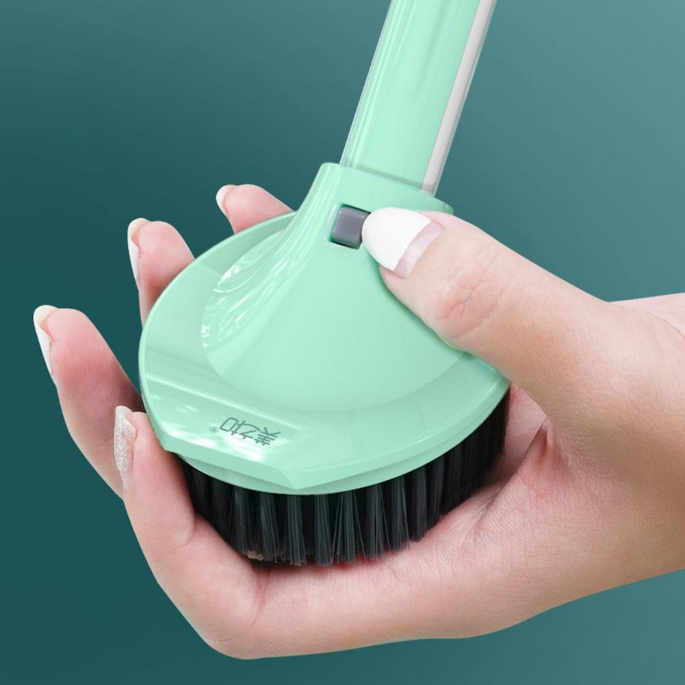 Long Handle  Pot  Brush With Soap Dispenser Kitchen Dish Brush Cookware Cleaning Tool