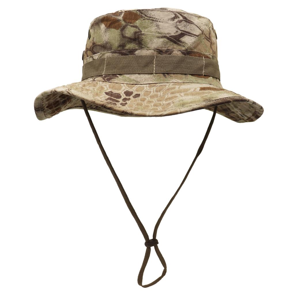 Men's Cotton Trendy Python Design Fisherman Hat Women's Sunscreen Foldable Adventure Training Hiking Camping Fishing Bucket Hat