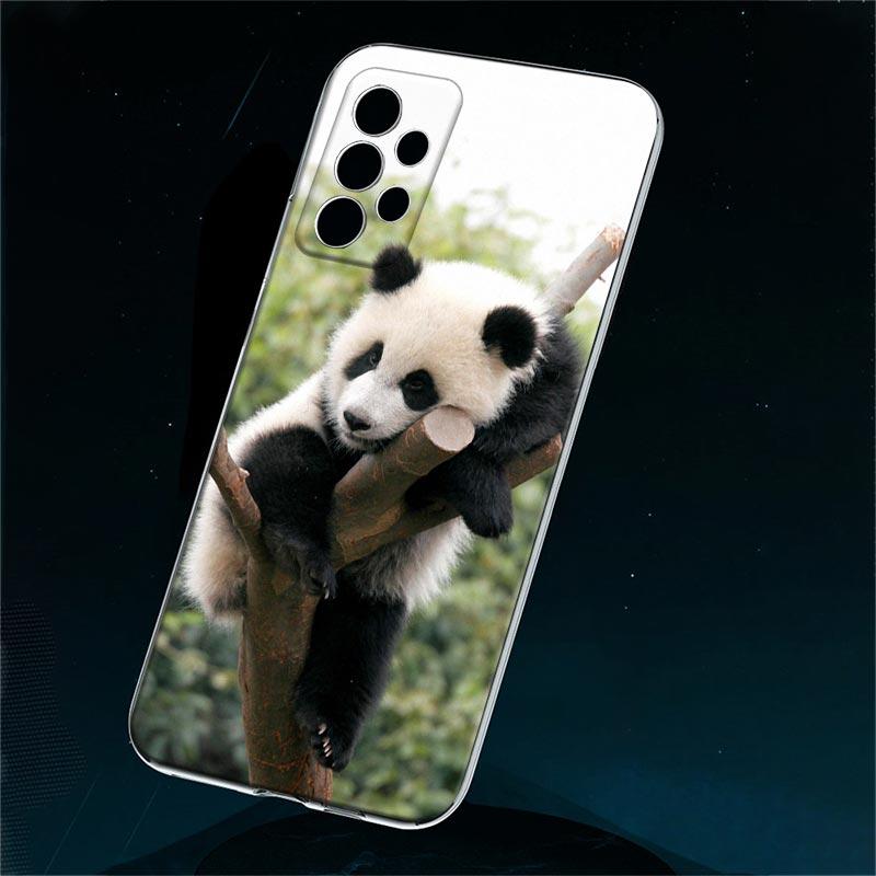 Čiré pouzdro Chinese Baby Panda pro Samsung Galaxy A52 A51 A53 A72 A71 A73 A32 A31 A33 A41 A22 A11 Měkká roztomilá pouzdra Kryt Lazy Bear