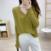 Knit Top Spring Fall Premium V Neck Air Conditioning Cover Versatile Sweater Thin Coat Long Sleeve Cardigan Women