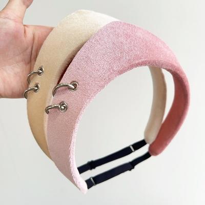 Vintage Velvet Women Hairband Anti Slip Wide Edge Hair Clip Headband Round Ring British Style Triangle Headband Hair Accessories