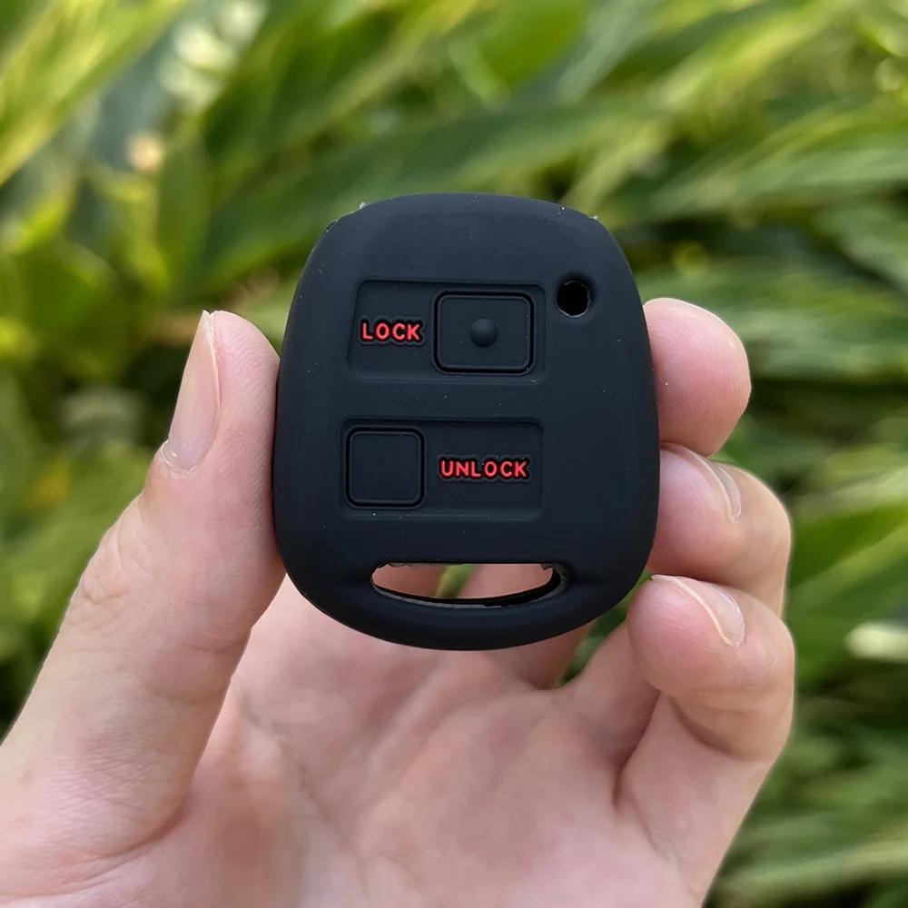 ZAD Silikonkautschuk Auto Schlüsselanhänger Hülle Abdeckung Set Haut für TOYOTA CAMRY RAV4 PRADO Yaris COROLLA AVENSIS LAND CRUISER 2 Tasten Schlüssel