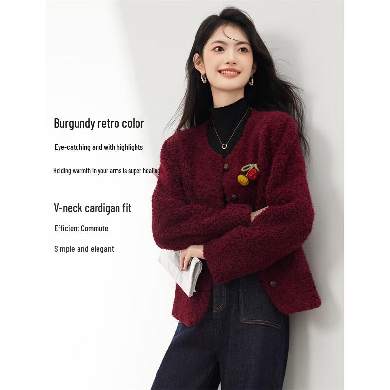 

Women s Faux Lamb Wool Little Fragrance Winter Jacket L