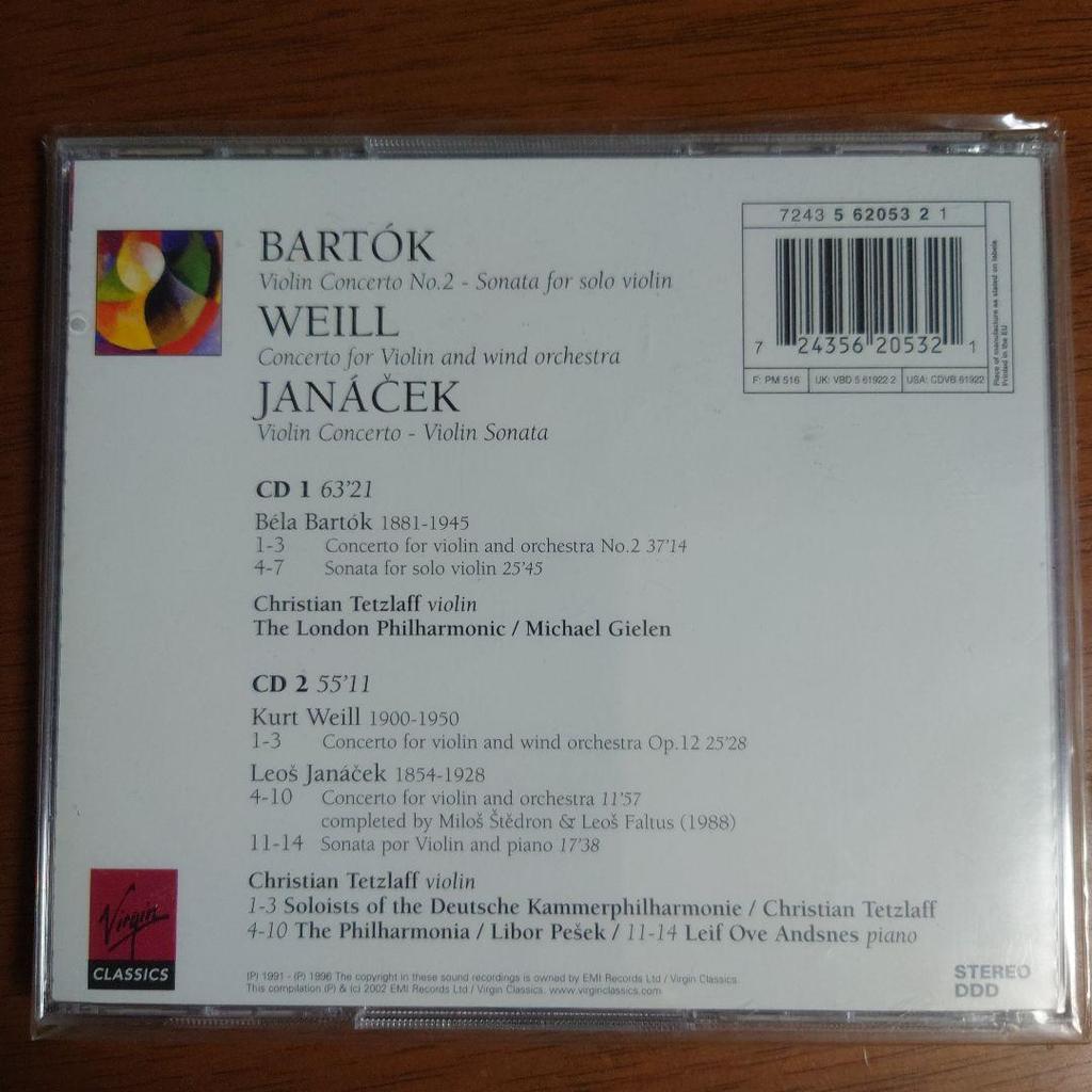 [USED] Tetzlaff's Bartók, Janacek and Weill Collection CD